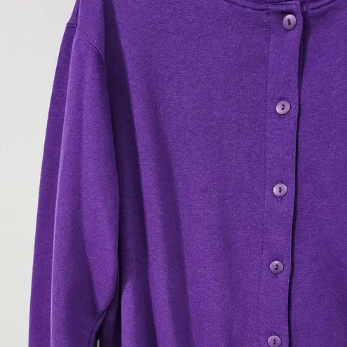 Vintage Purple Grandma ButtonDown Sweatshirt Size L