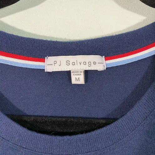 P.J. Salvage Women's Navy Striped Pullover Sleep Top Size M