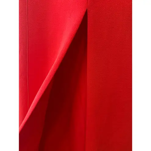 Roland Mouret Elly Gown NWT Red Wool Crepe Off Shoulder Maxi Dress Cutout Size 8