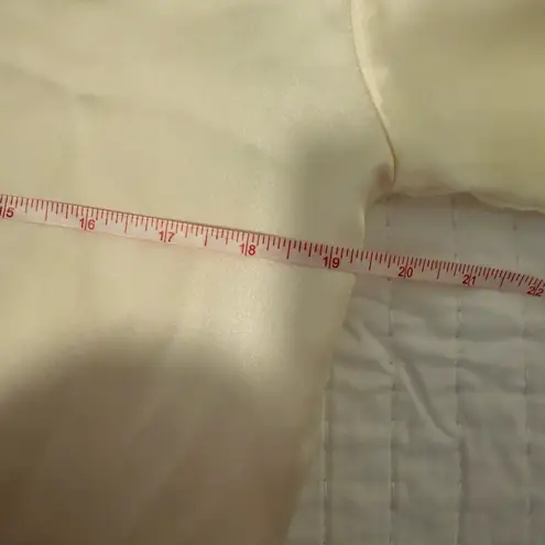 Bailey 44 XS Satin Blouse Geometric Trim Ivory Button Down Top