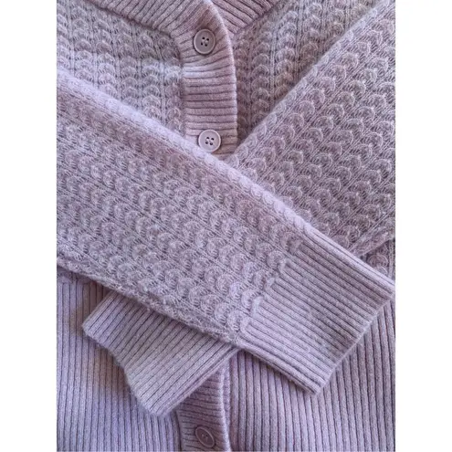 Anthropologie  Maeve Raschelle Pointelle Cashmere Cardigan Pink Size S