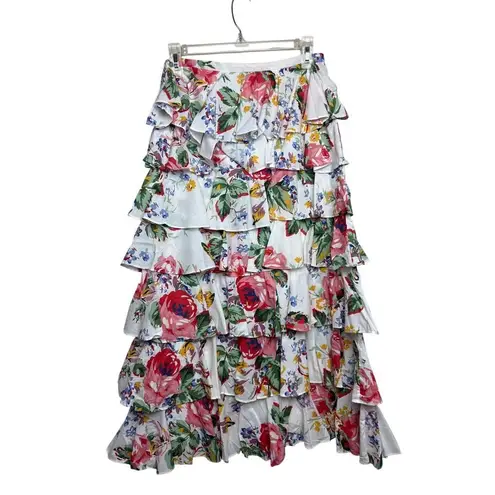 Alix of Bohemia Tasha Rose Ruffle Skirt NWT Sz. S White