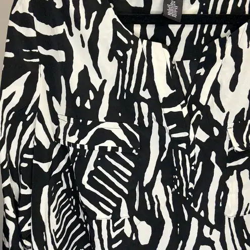 Valerie Stevens Blouse Top Animal Print Long Sleeve Career 2X WPL8046