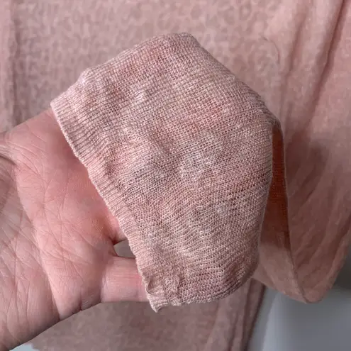 Rebecca Taylor Pink Leopard Linen Blend Sweater Size Large