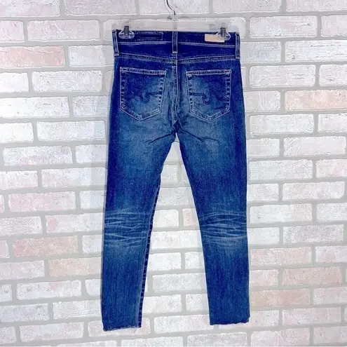 AG Adriano Goldschmied Ag Farrah Skinny Ankle Distressed Jeans in 14 Year Blue Garden Size 24