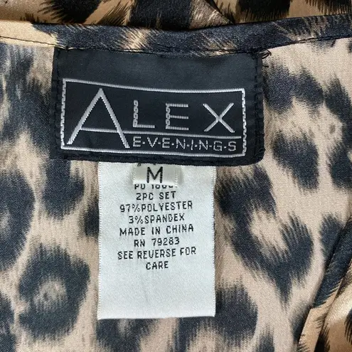 Alex Evenings  Cheetah Print Sleeveless Satin Tank Top M - Image 3