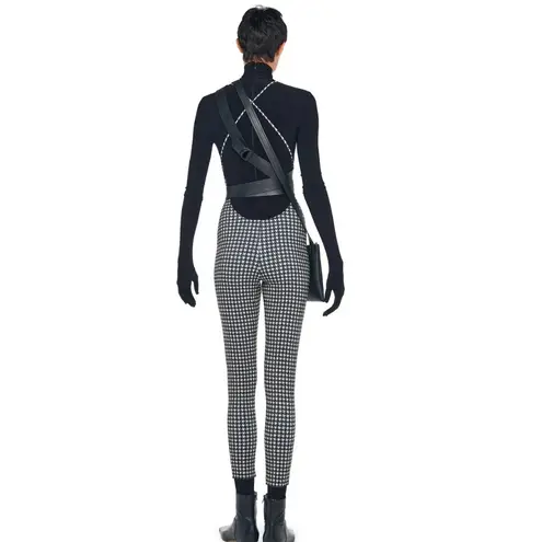 Norma Kamali Low Back Fara Slip Catsuit in Medium Houndstooth Medium New Womens