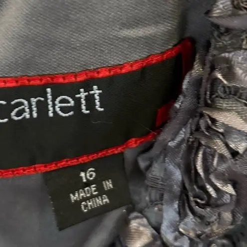 Scarlett Women's Floral Lace Sheath Dress Size 16 Silver Sleeveless V-Ne…