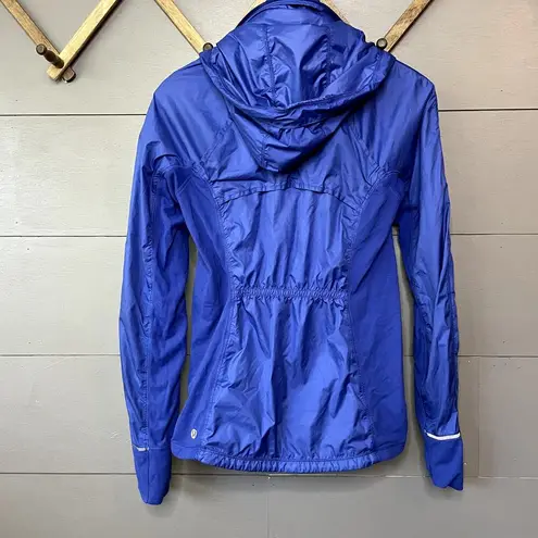 Lululemon  Rush Hour Full Zip Jacket Sapphire Blue Packable Hood Women's Size 4