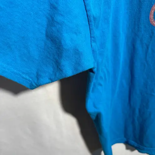 Delta Pro Weight Blue Boho Folksy Cats T Shirt 2XL 100% Cotton Adult 2XL Casual Graphic Tee