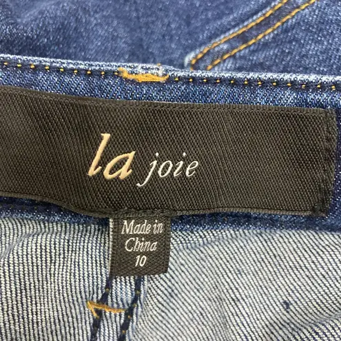 La Joie Jeans Size 10 Flare Raw Hem High Rise Medium Wash Denim Blue
