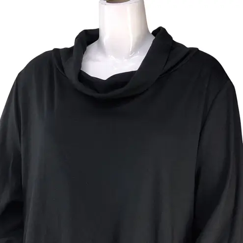 Bryn Walker  Womens Plus Size 3X Top Cowl Neck Long Sleeve Black USA MADE