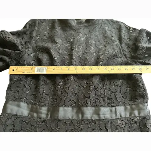 Rachel Parcell Black Lace Ruffled Tiered Mock Neck Long Sleeve Dress XL