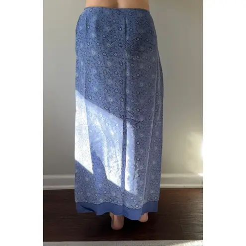 Vintage Blue  Floral Silk Tie Skirt