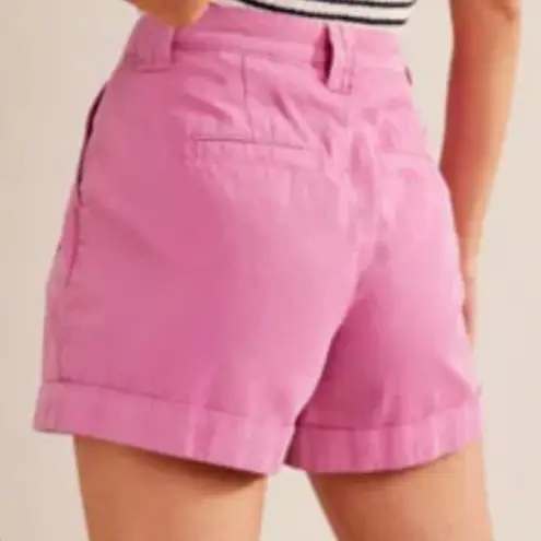 Boden Casual 100% Cotton Pleat Front Cuffed Relaxed Fit Shorts Pink Size 14 NWT