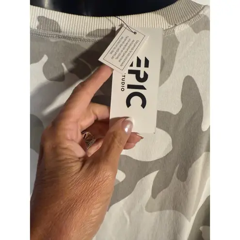 Epic Studio Camo White French Terry Sweatshirt Short Sleeve Oversized 2XL Size XXL