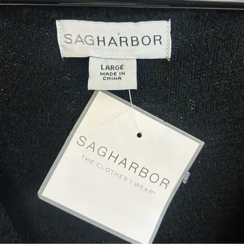 Sag Harbor NWT Short Sleeve Black Knit Bolero Cardigan Sweater Size Large