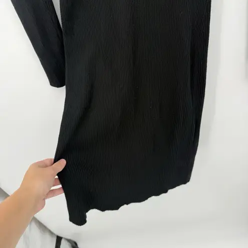 Tiana B Two Tone Tan & Black Ribbed Sweater Dress Fitted Size Large