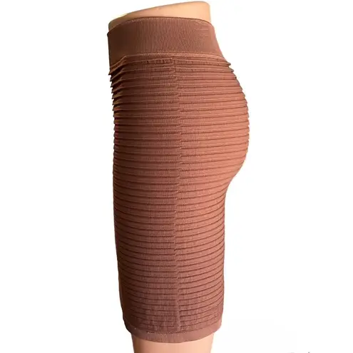 Aura Short Brown Ribbed Activewear Athleisure Mini Skirt ~ Women's Size S/M