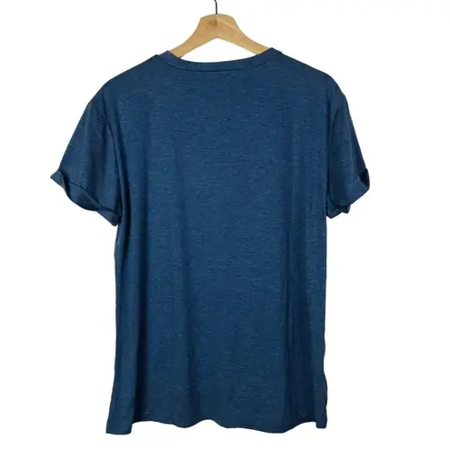 Boutique Blue USA American Flag Rolled Short Sleeve T-Shirt L