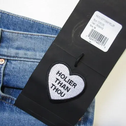 NWT Mother The Fly Cut Tomcat Roller in Crashing Wide Leg Jeans 34 Blue