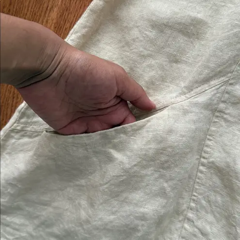 Flax  Natural Linen Button-Front Top Size Medium NWT