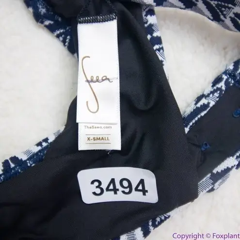 NEW Seea Free People Seea Georgia Surf Top in navy mini chevron, XS Blue