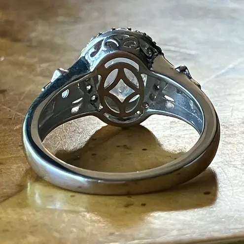 Natural Rainbow Moonstone Sterling Silver Ring Size 6