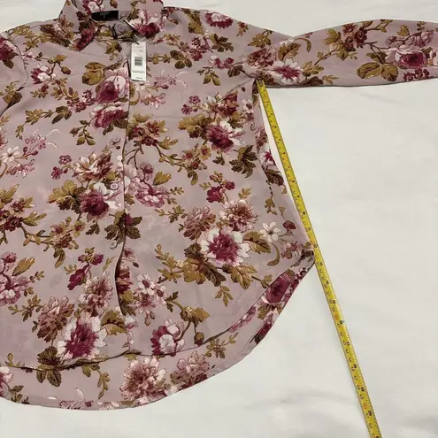 T Tahari Pink Floral Long Sleeve Button Up Blouse Top Sz XS NWT MSRP $68