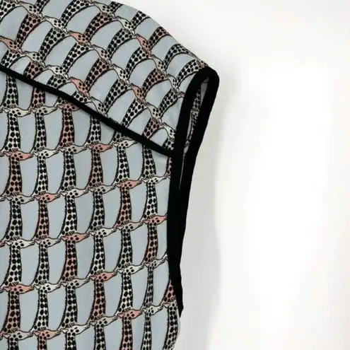 CKS Women's Giraffe Print Cap Sleeve Elastic Waist Mini Dress Blue Black Small