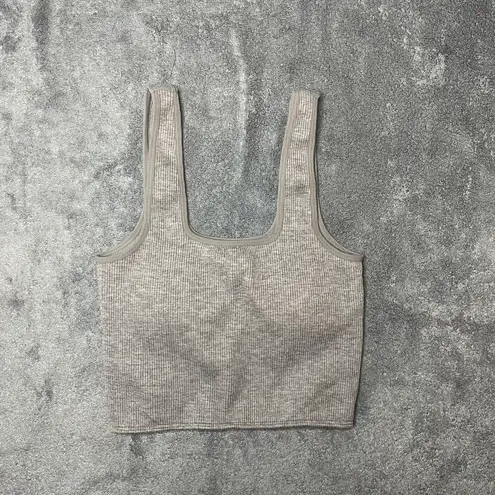 Forever 21 Gray Grey Basic Active Gym Workout Crop Top Sports Bra