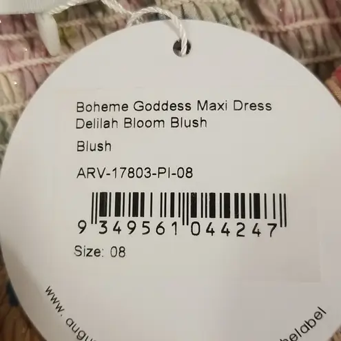 đź’•AUGUSTE x REVOLVEđź’• Boheme Goddess Maxi Dress ~ Blush Floral Print US 4 NWT Pink