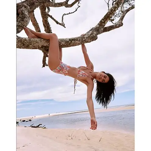 NEW Free People Citrine Dakota aloha blooms floral bikini bottom, size S Purple