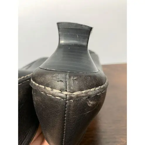 Aerosoles Front Gate Women Kitten Heel Loafers Moccasin Black Leather Shoes 8.5M