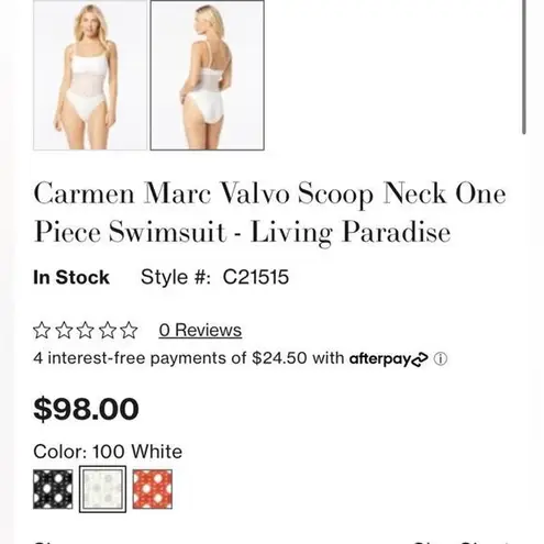 Carmen Marc Valvo NWT $98 White Crochet One-Piece Swimsuit 14