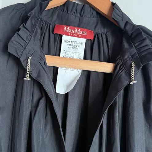 Max Mara Studio SOSPIRO Poplin mini dress with flounce