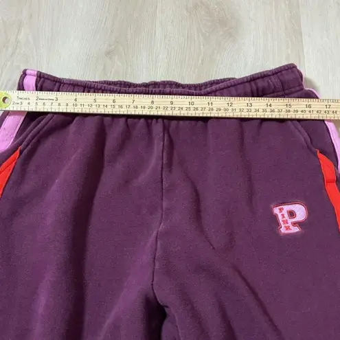 Y2K PINK Victoria's Secret Jogger Sweatpants Purple Striped Logo Women's Large