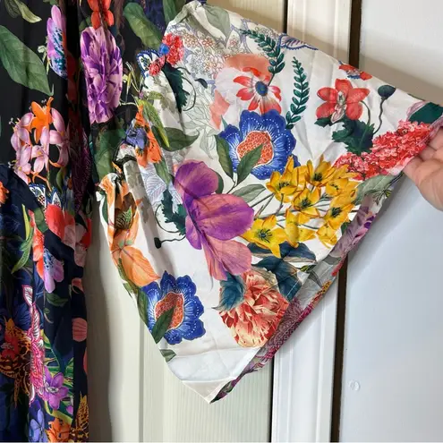 Johnny Was Neon Jungle Mix Tiered Floral Maxi Dress Cotton Silk Size Medium NWT