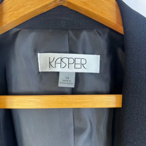Kasper Black Basic Neutral Office Work Career Blazer Open Front Dressy Size 14