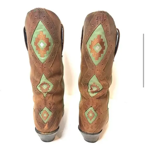 Durango  Western Cowboy  Cowgirl Boots Turquoise Diamond Leather Size 7