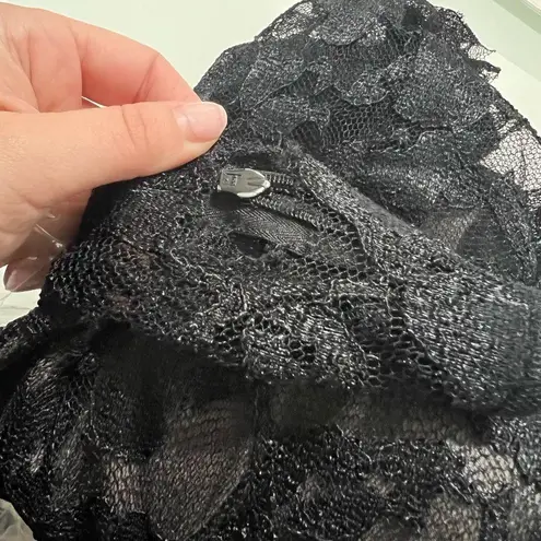 Monique Lhuillier ML Black Metallic Floral Lace Sheath Dress Size 2 US $500