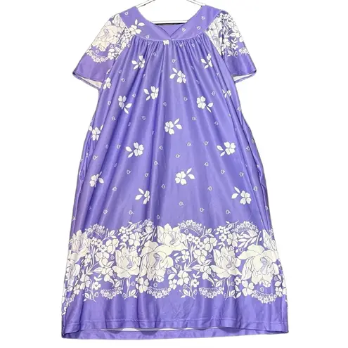 Anthony Richards Muumuu Dress Womens Medium Purple Floral Print House Dress