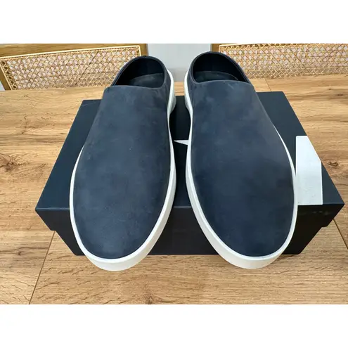 Wolf & Shepherd Cruise Mules Navy White Nubuck Leather Size 9.5 US NIB Unisex Blue