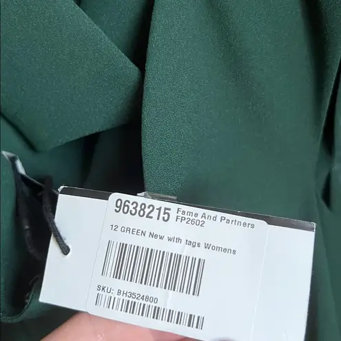 Fame and Partners Green Cowl Neck Gown US 12 NEW