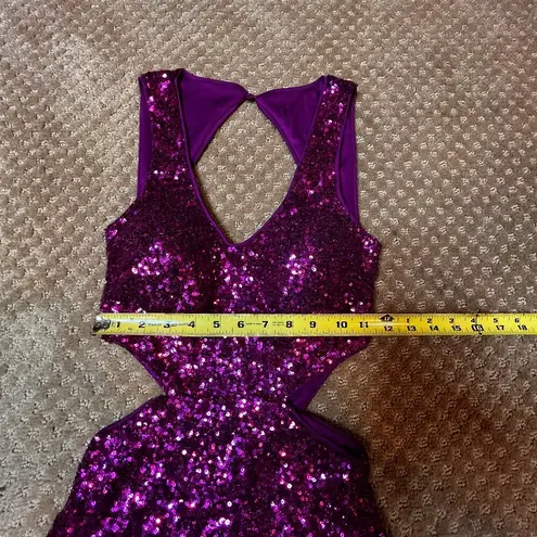 LULU'S Pink Silver Ombre Sequin Maxi Mermaid Sleeveless Formal Prom Party Cutout Size XS - Image 15