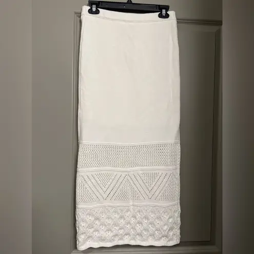 House of Harlow 1960 Cream Crochet Midi Skirt - Size Small