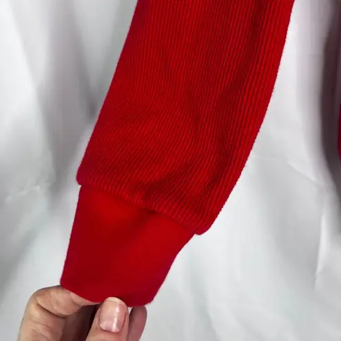 Polaris Racing Red Hooded 100% Cotton Full Zip Thermal Sweatshirt Size Medium