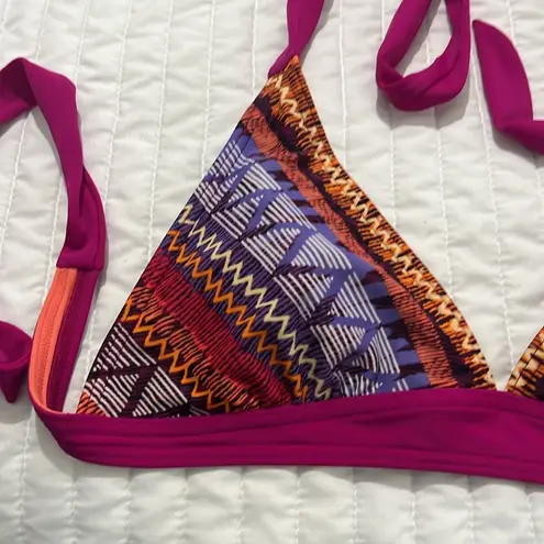 prAna Women’s Triangle Bikini Top Halter Ties Size Small