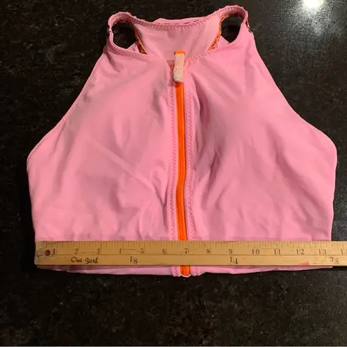 Fabletics  Pink Zip-Front Racerback Shaping One-Piece Swimsuit Size XL