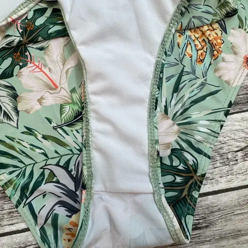 Unbranded Women's One Piece Bathing Swim Suit S SM Small Cutout Tropical Green